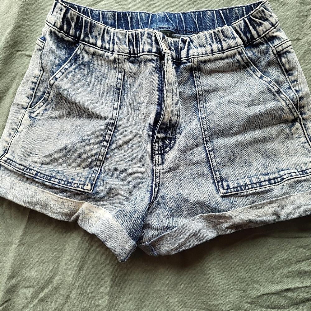 Acid Washed Denim Shorts